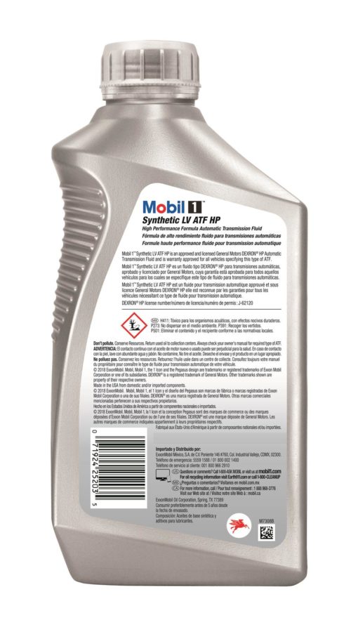 Mobil Synthetic Lv Atf Hp 124715 0.25 gal Bottle Axle & Transmission
